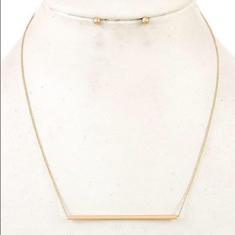 Bar Pendant Necklace Set